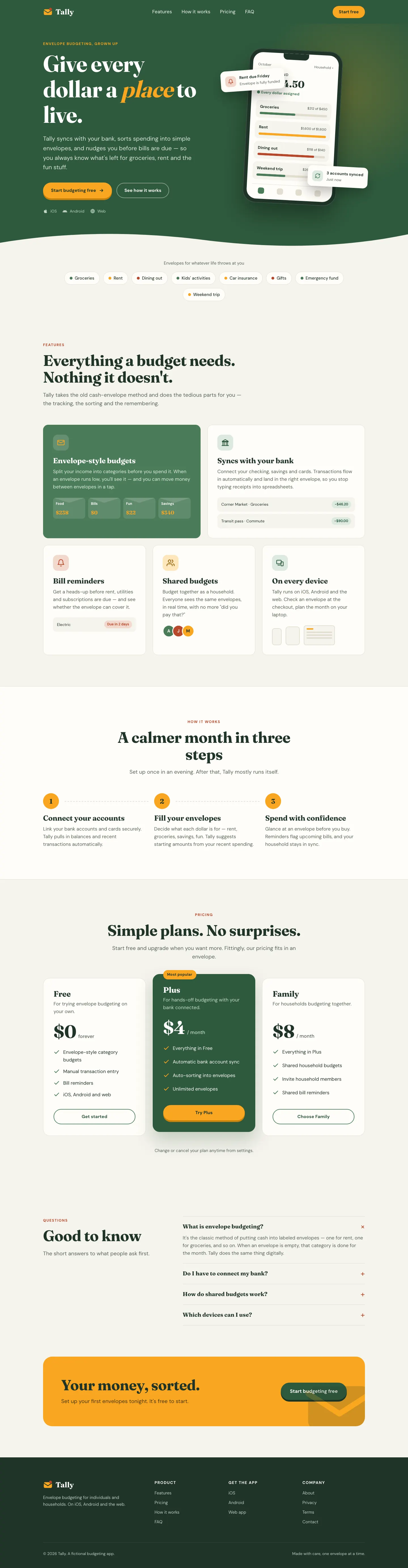 After: Tally landing page, made with Theme Factory (Anthropic)