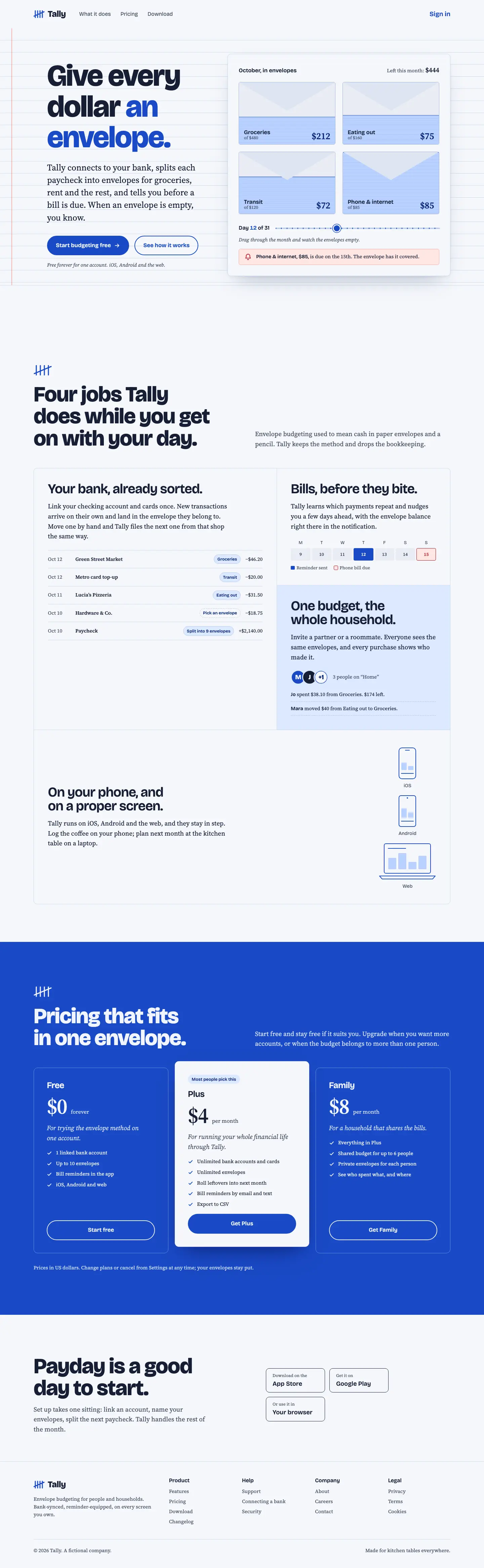 After: Tally landing page, made with Auteur