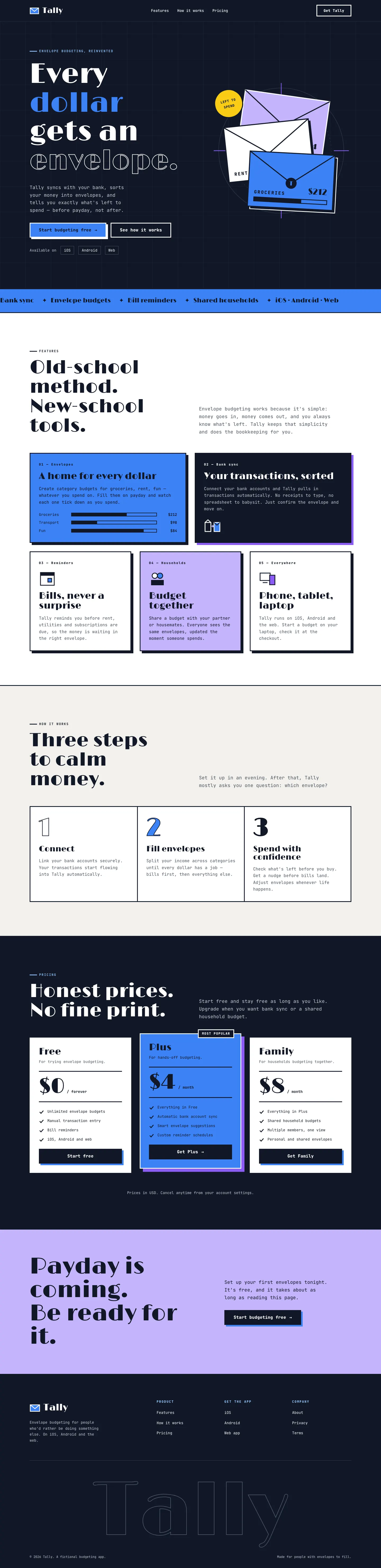 After: Tally landing page, made with Artistic (Awesome Design Skills)