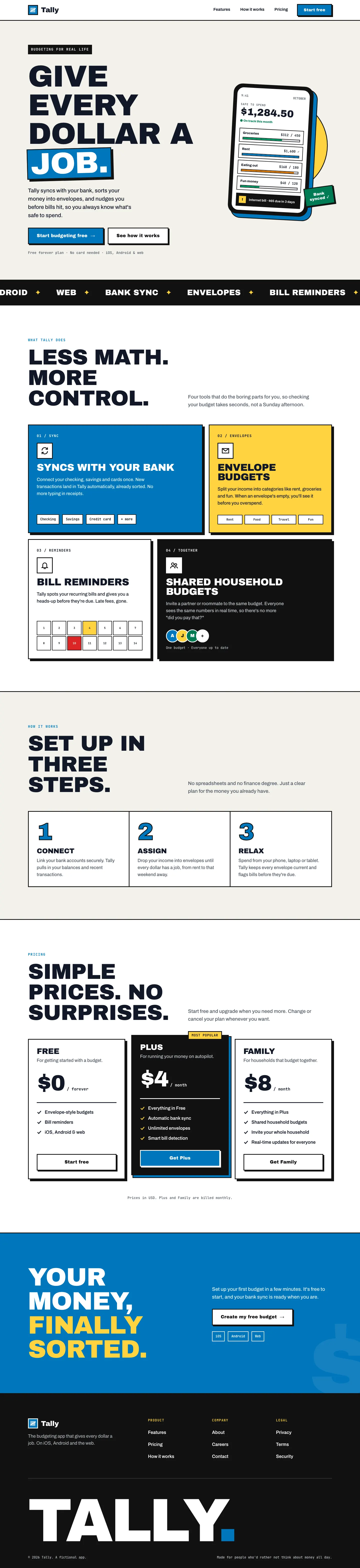 After: Tally landing page, made with Bold (Awesome Design Skills)