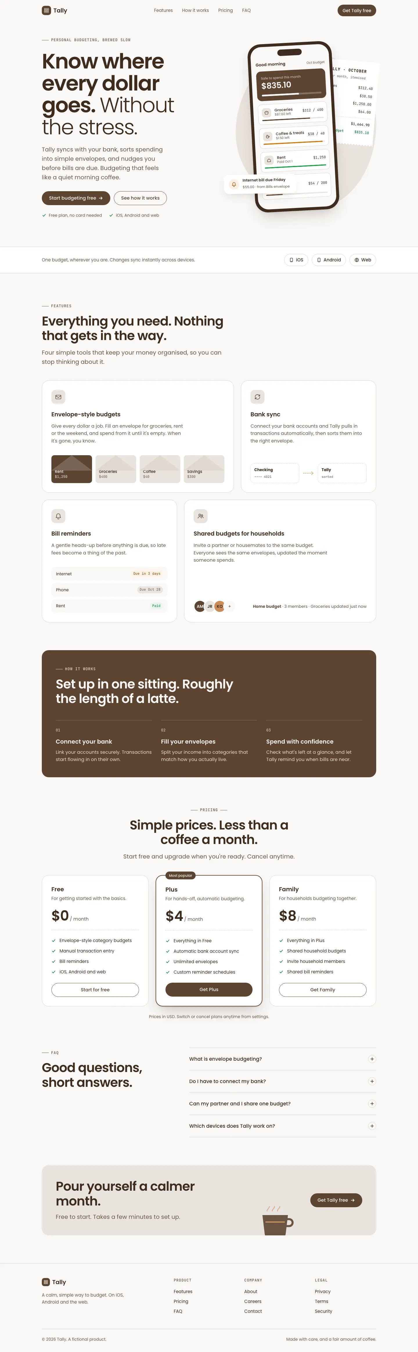 After: Tally landing page, made with Cafe (Awesome Design Skills)