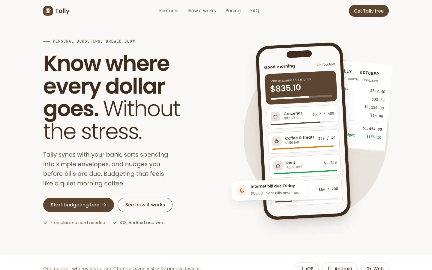 After: Tally landing page, made with Cafe (Awesome Design Skills)