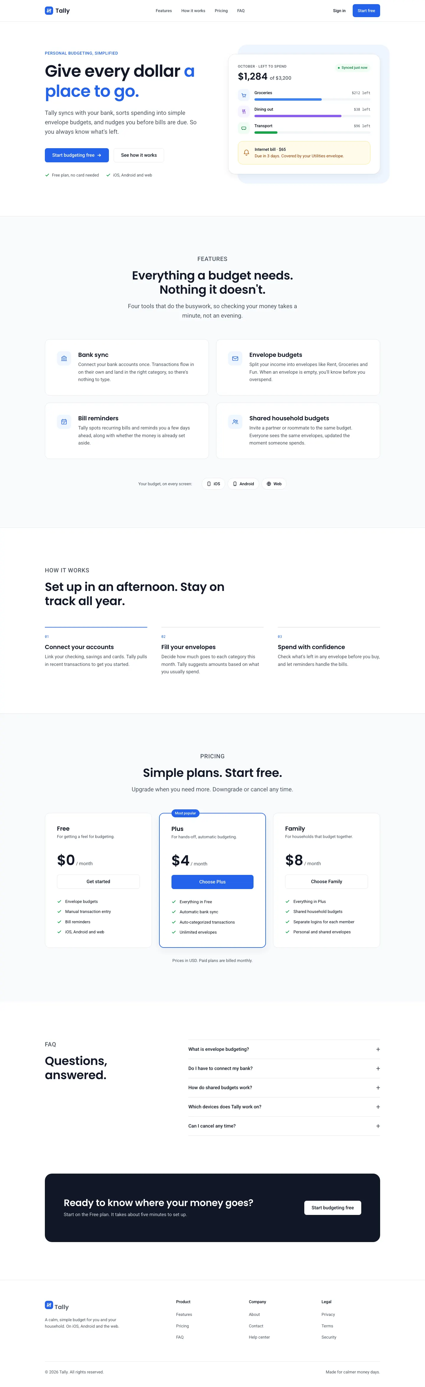 After: Tally landing page, made with Clean (Awesome Design Skills)