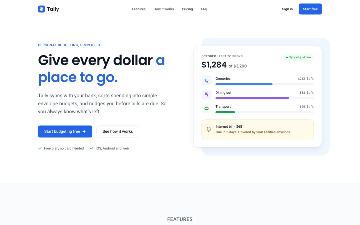 After: Tally landing page, made with Clean (Awesome Design Skills)