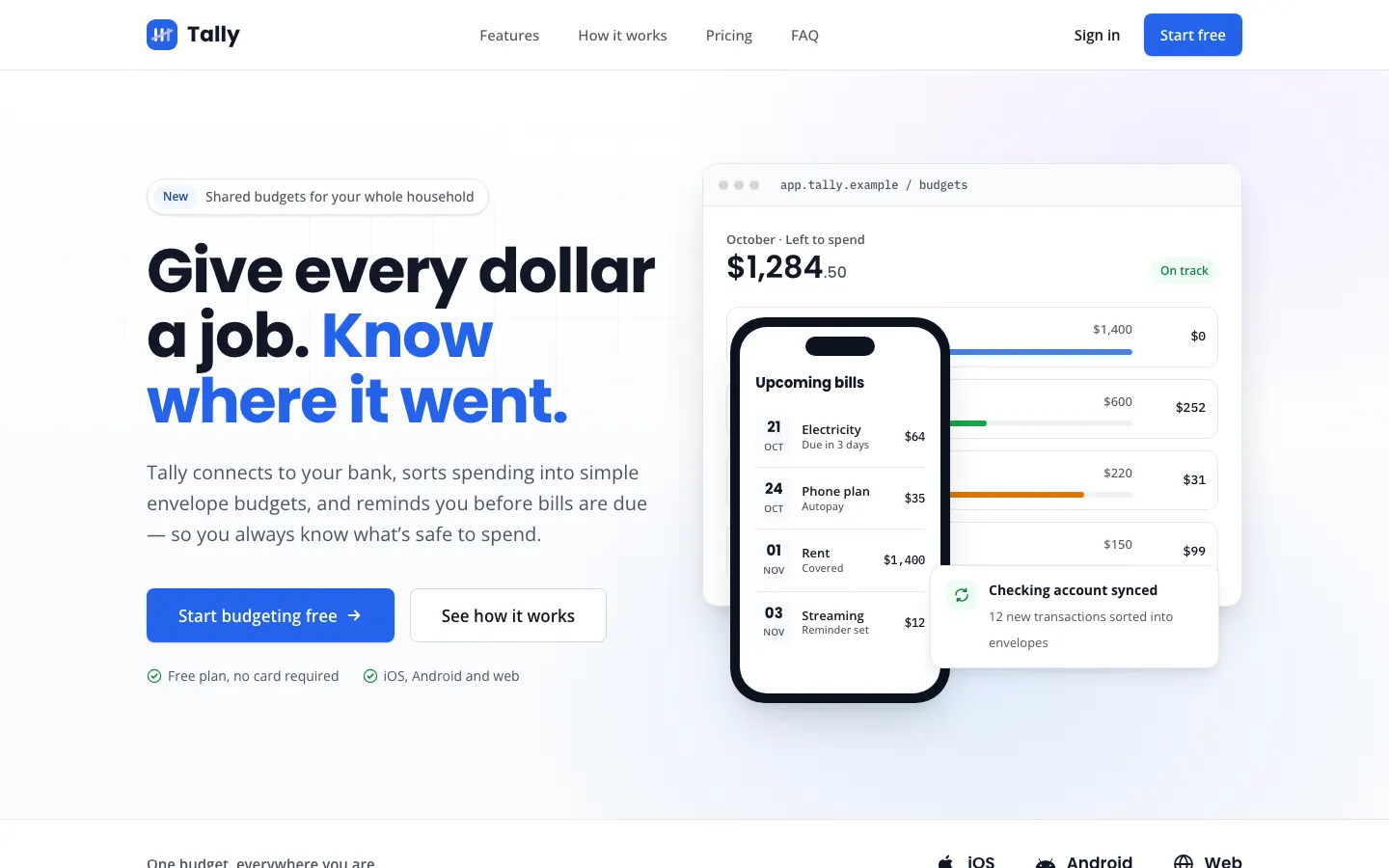 After: Tally landing page, made with Corporate (Awesome Design Skills)