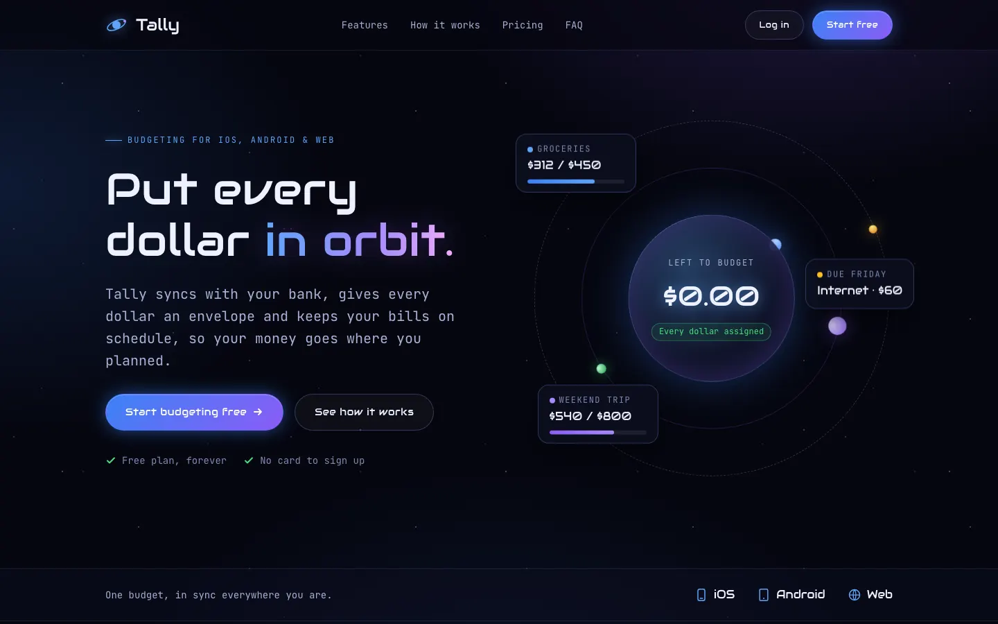 After: Tally landing page, made with Cosmic (Awesome Design Skills)