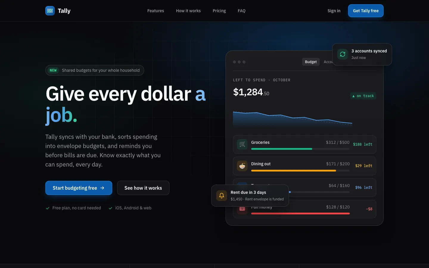 After: Tally landing page, made with Enterprise (Awesome Design Skills)