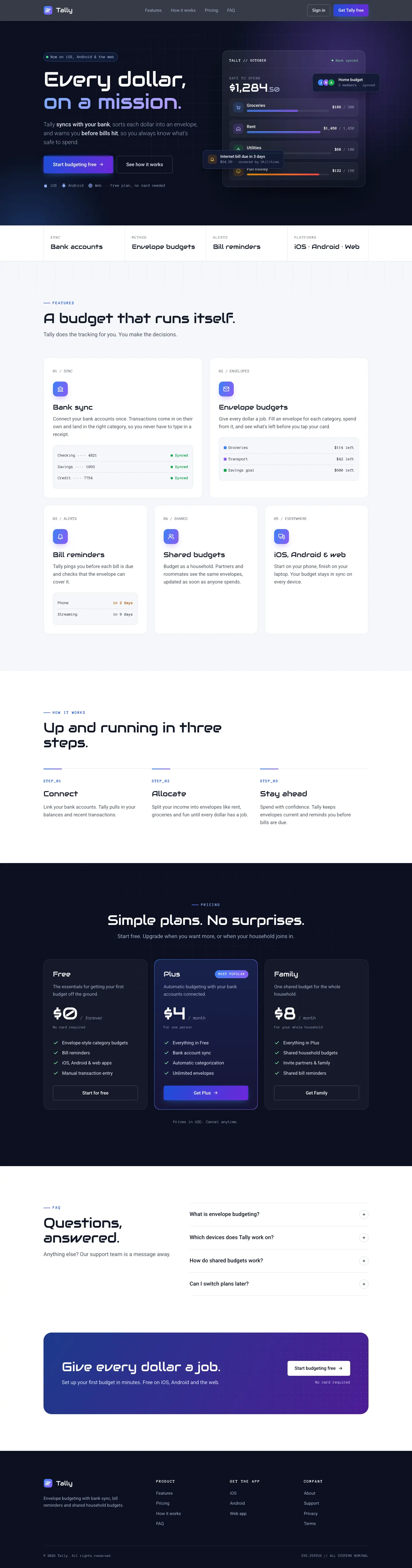 After: Tally landing page, made with Futuristic (Awesome Design Skills)