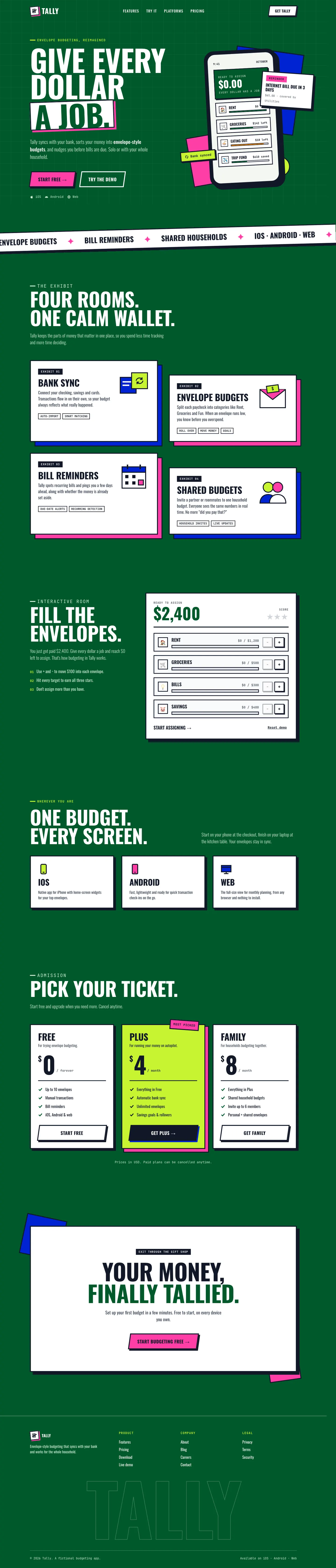 After: Tally landing page, made with Immersive (Awesome Design Skills)