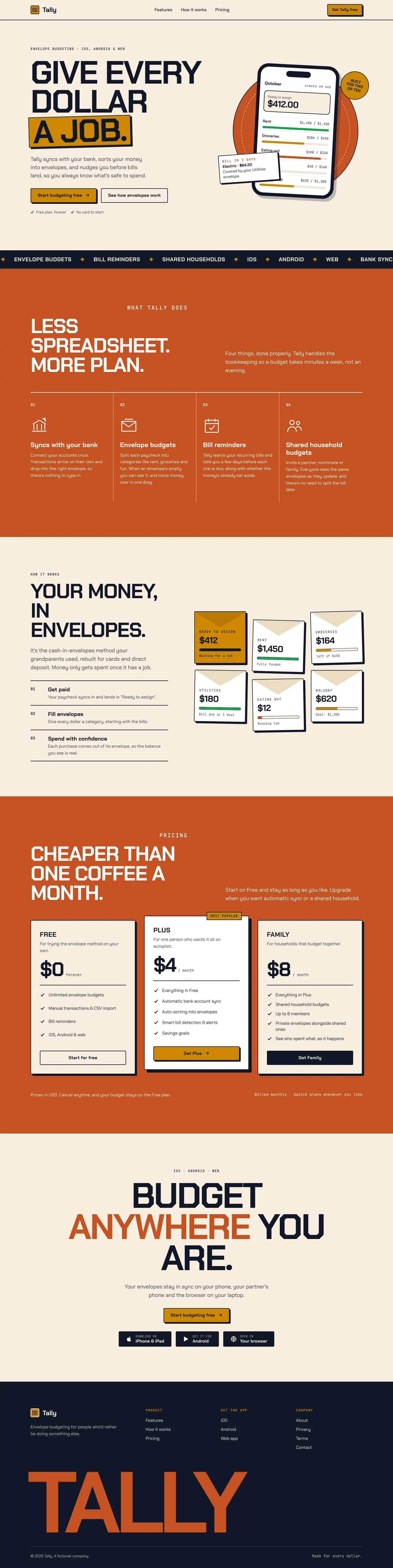 After: Tally landing page, made with Impeccable (Awesome Design Skills)