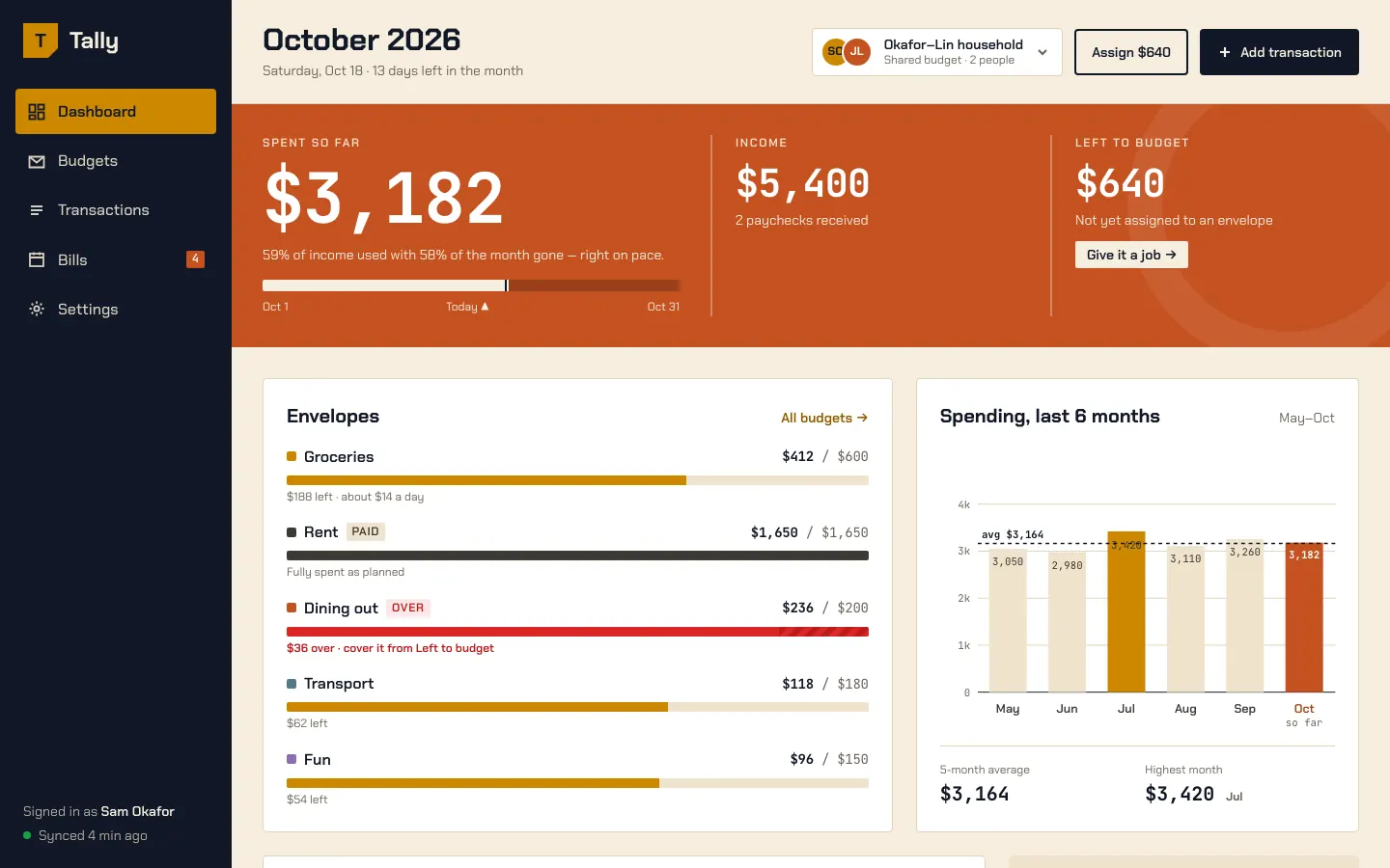 After: Tally dashboard, made with Impeccable (Awesome Design Skills)