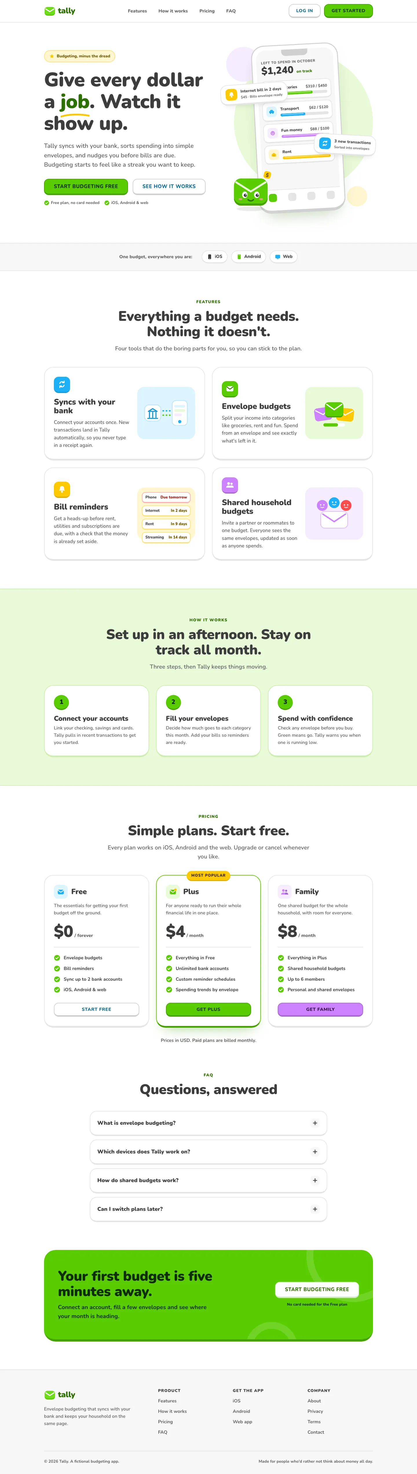 After: Tally landing page, made with Lingo (Awesome Design Skills)