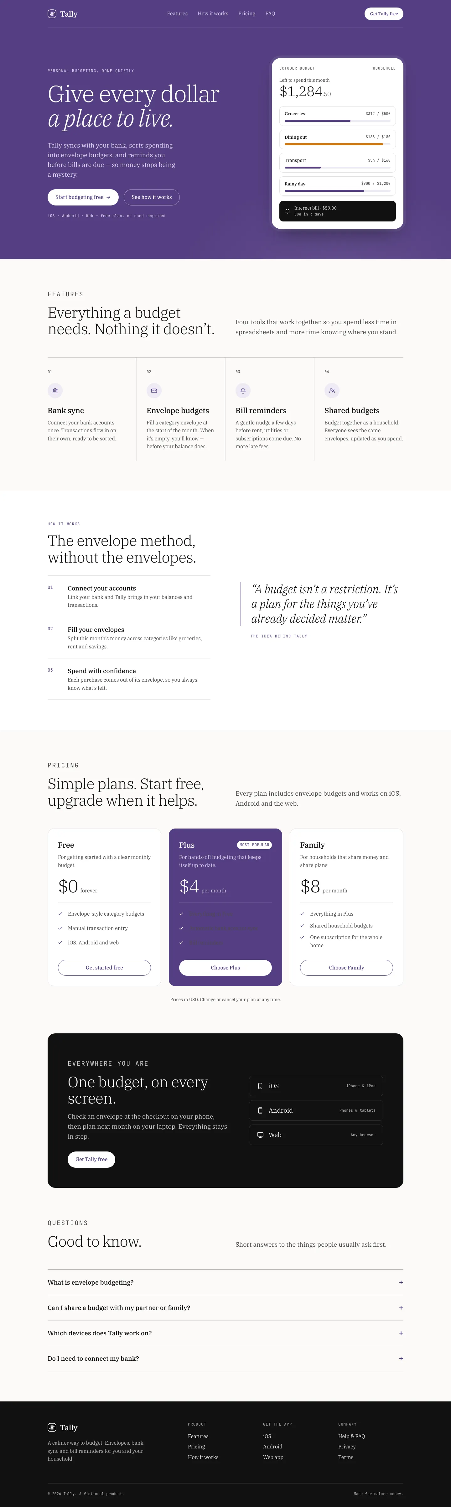 After: Tally landing page, made with Modern (Awesome Design Skills)