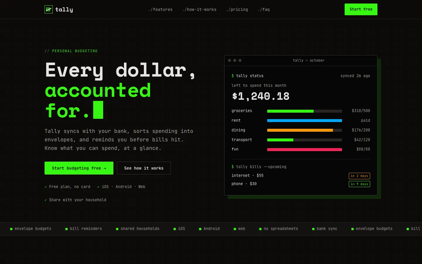 After: Tally landing page, made with Mono (Awesome Design Skills)