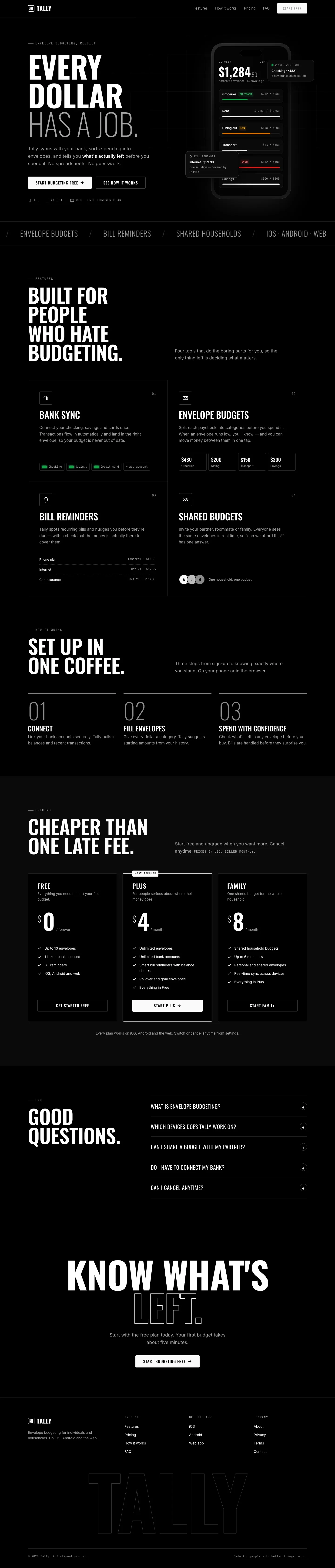 After: Tally landing page, made with Power (Awesome Design Skills)