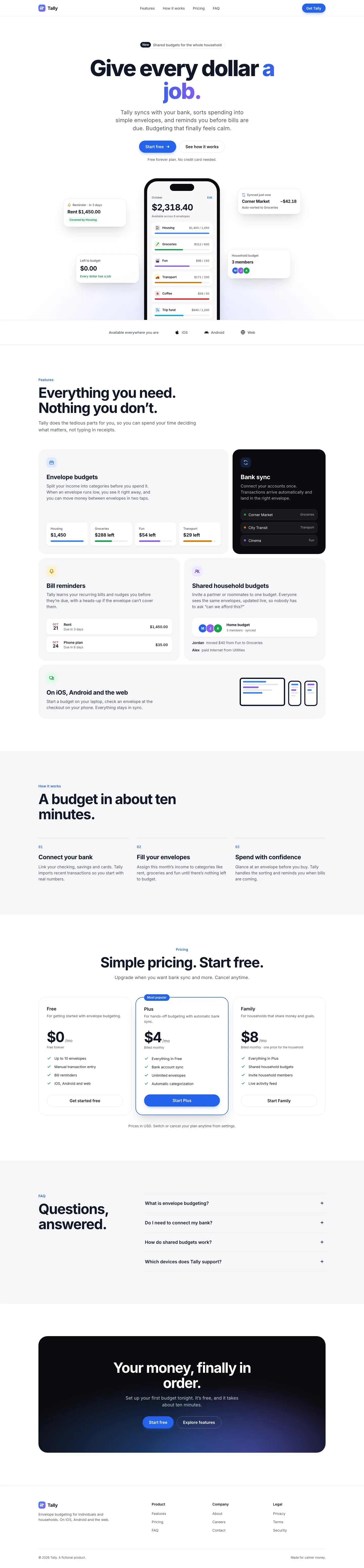 After: Tally landing page, made with Premium (Awesome Design Skills)