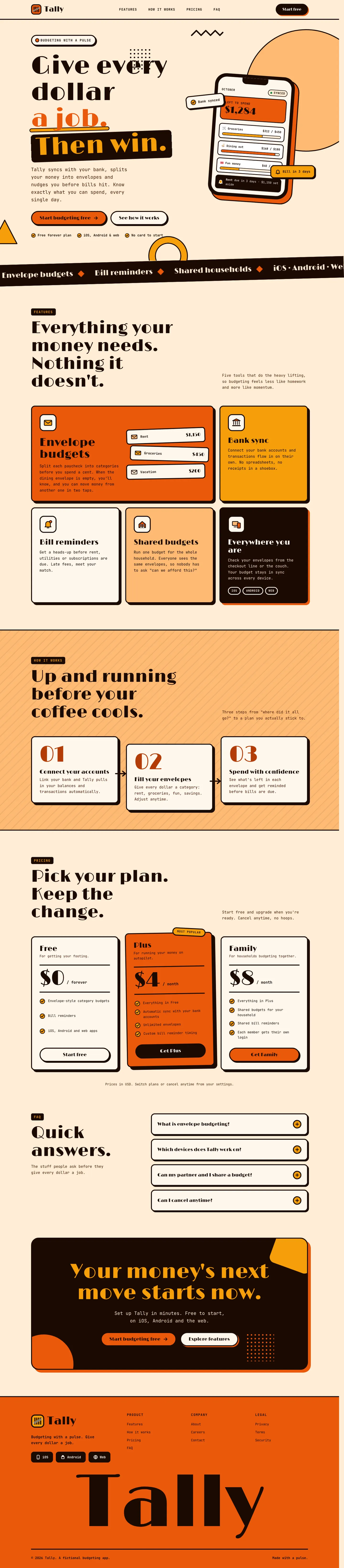 After: Tally landing page, made with Pulse (Awesome Design Skills)