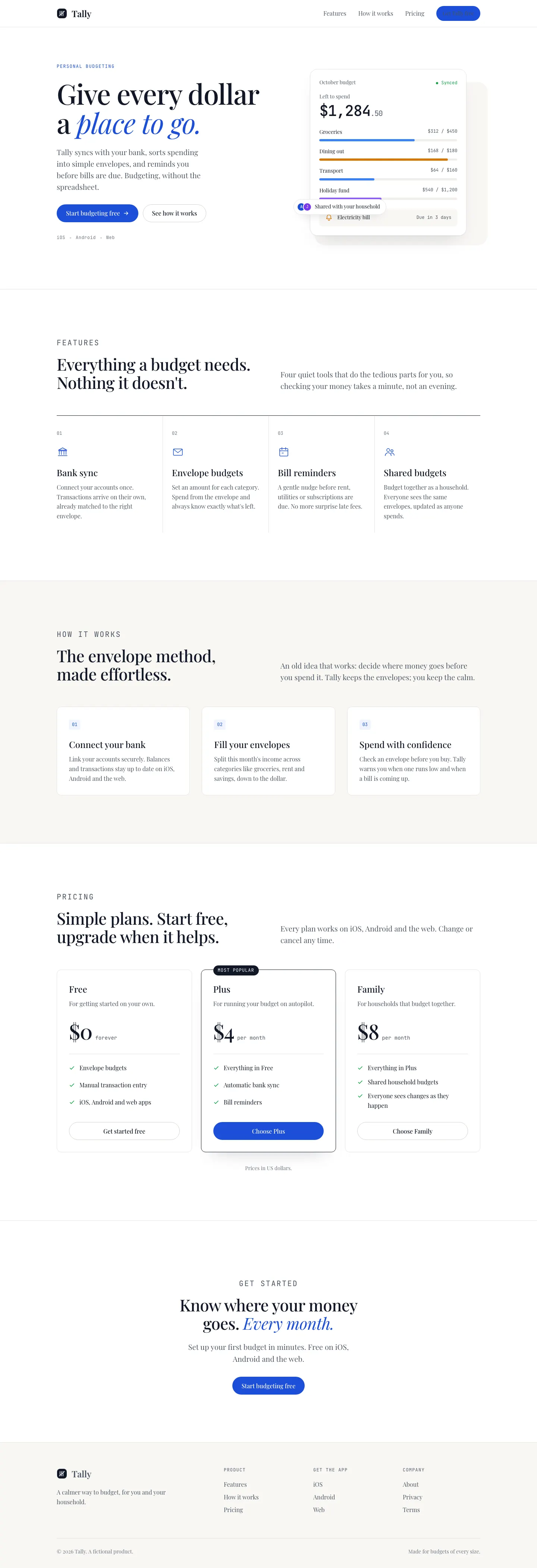After: Tally landing page, made with Refined (Awesome Design Skills)