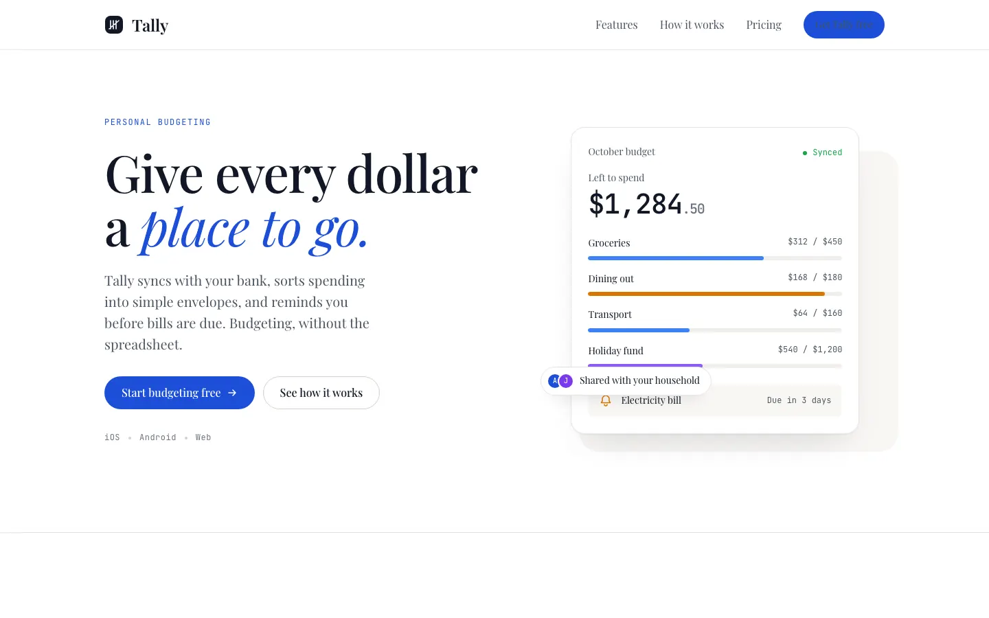 After: Tally landing page, made with Refined (Awesome Design Skills)