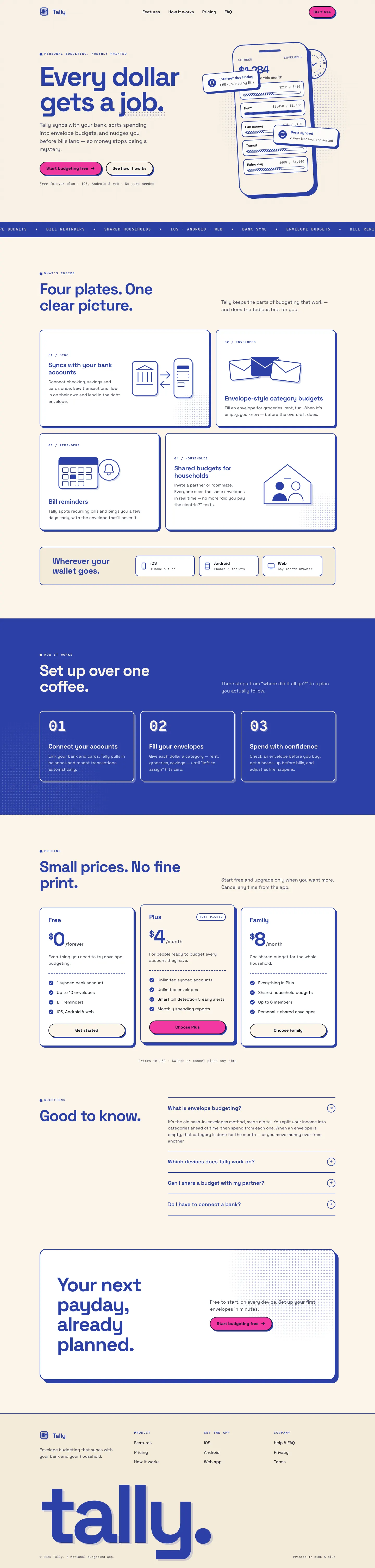 After: Tally landing page, made with Riso (Awesome Design Skills)