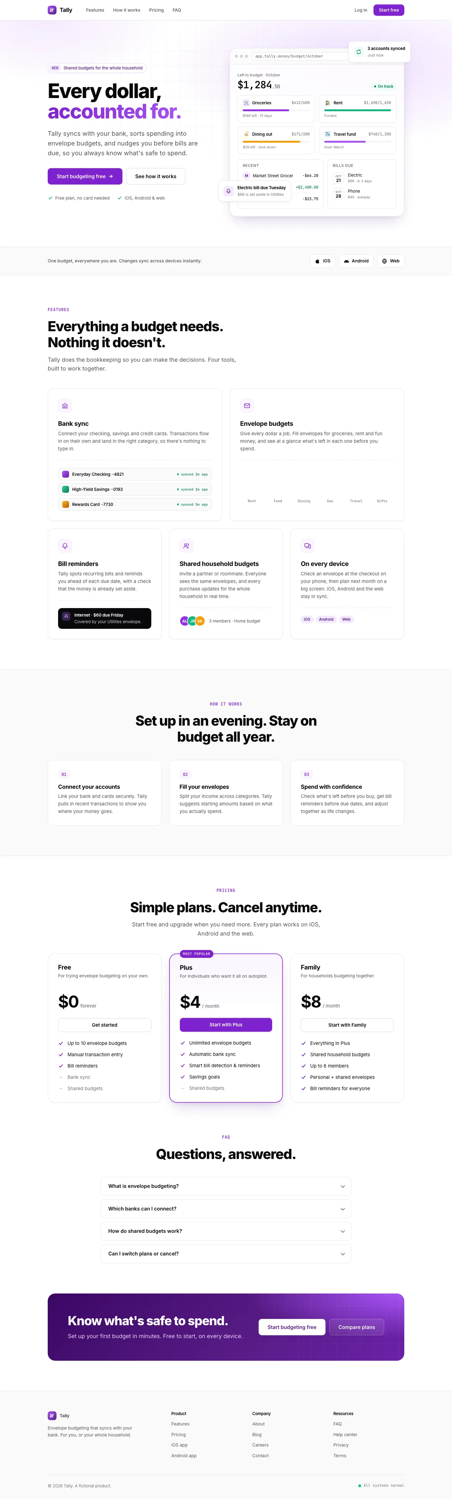 After: Tally landing page, made with Roku (Awesome Design Skills)