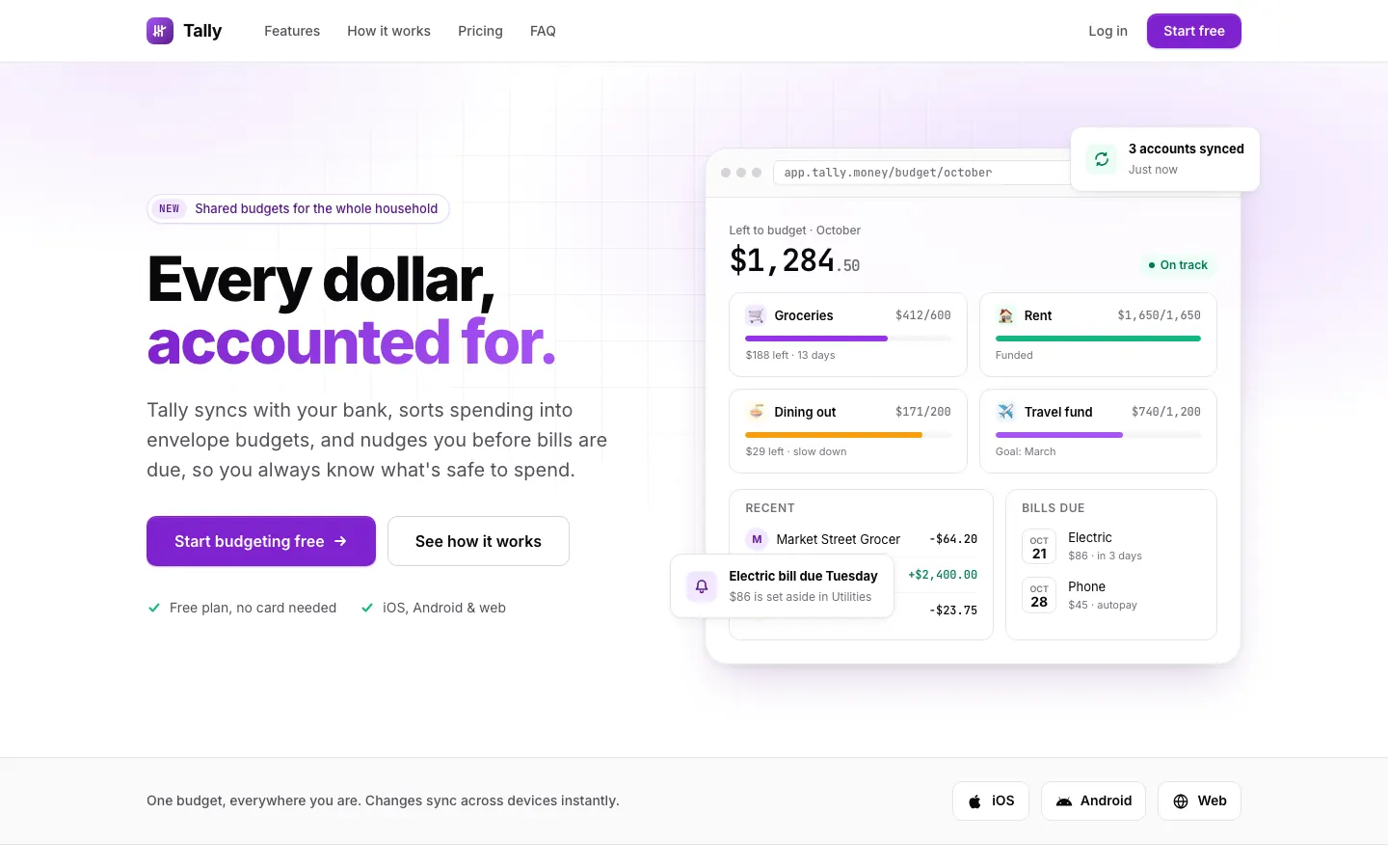 After: Tally landing page, made with Roku (Awesome Design Skills)