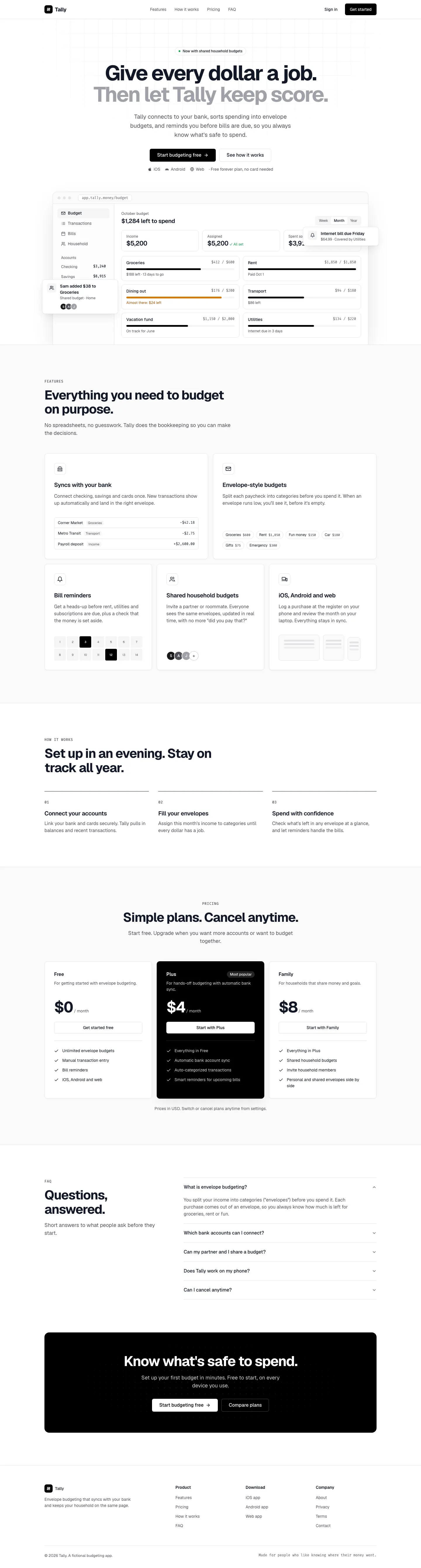 After: Tally landing page, made with shadcn (Awesome Design Skills)