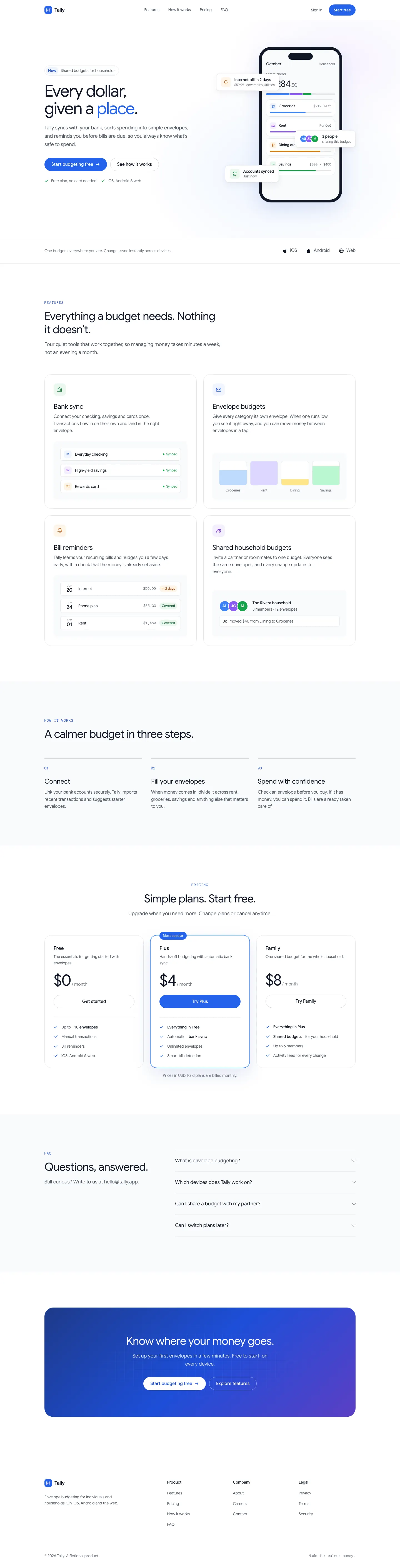 After: Tally landing page, made with Square (Awesome Design Skills)