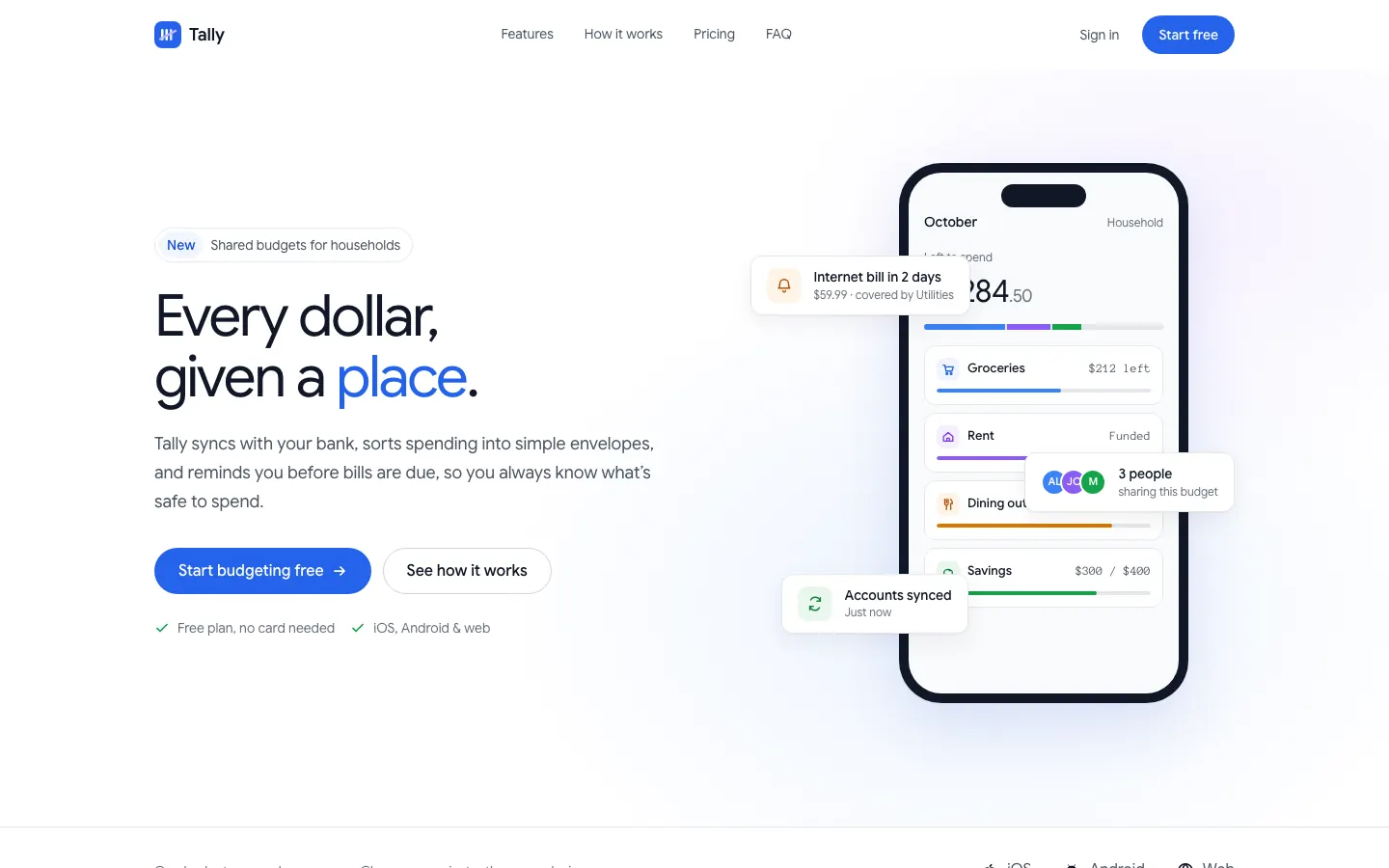 After: Tally landing page, made with Square (Awesome Design Skills)