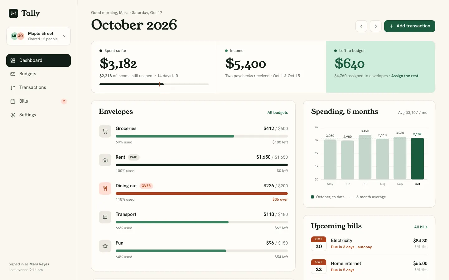 After: Tally dashboard, made with baoyu-design