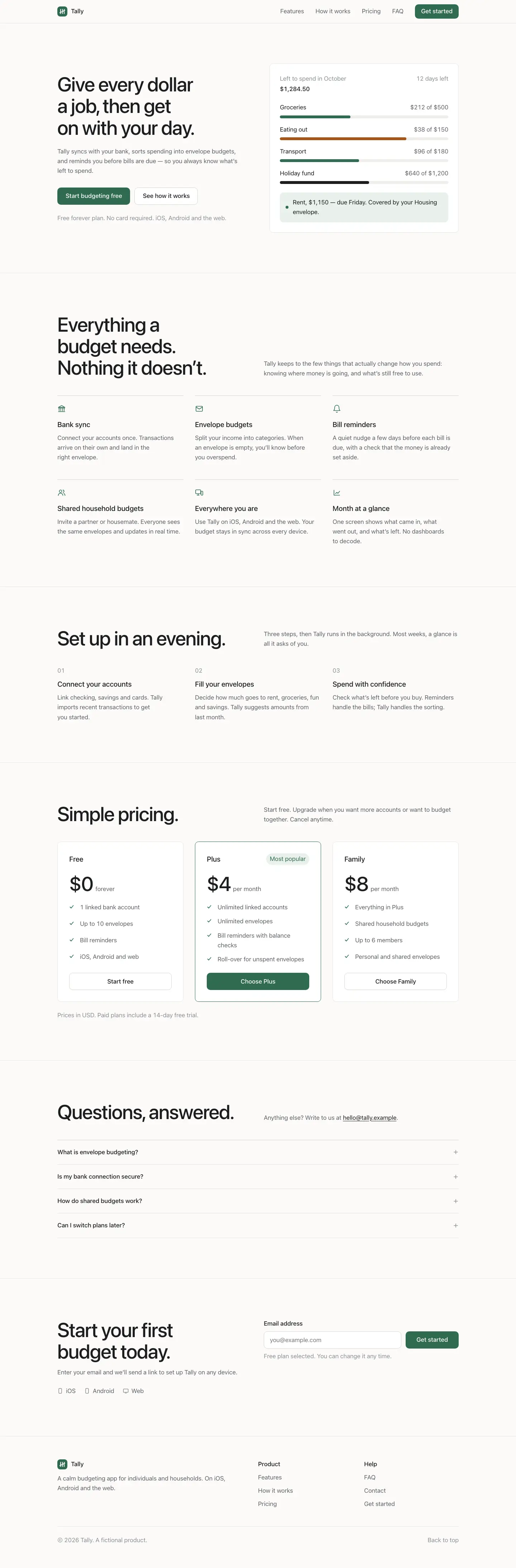 After: Tally landing page, made with UI Principles (brijr)