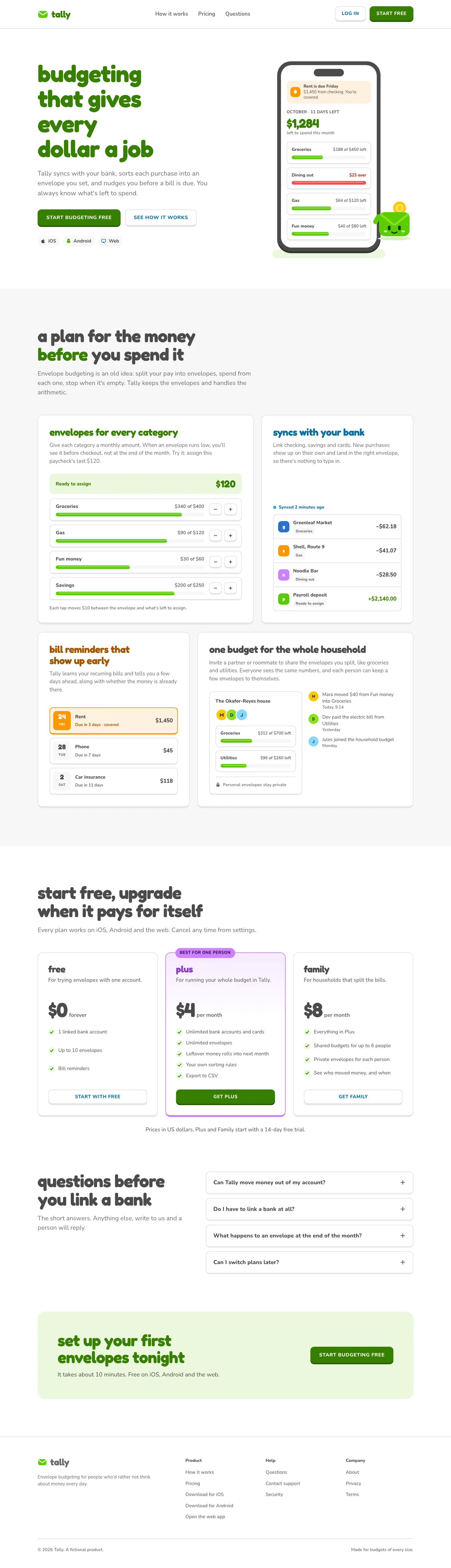 After: Tally landing page, made with Design Engineering (agentsorg)