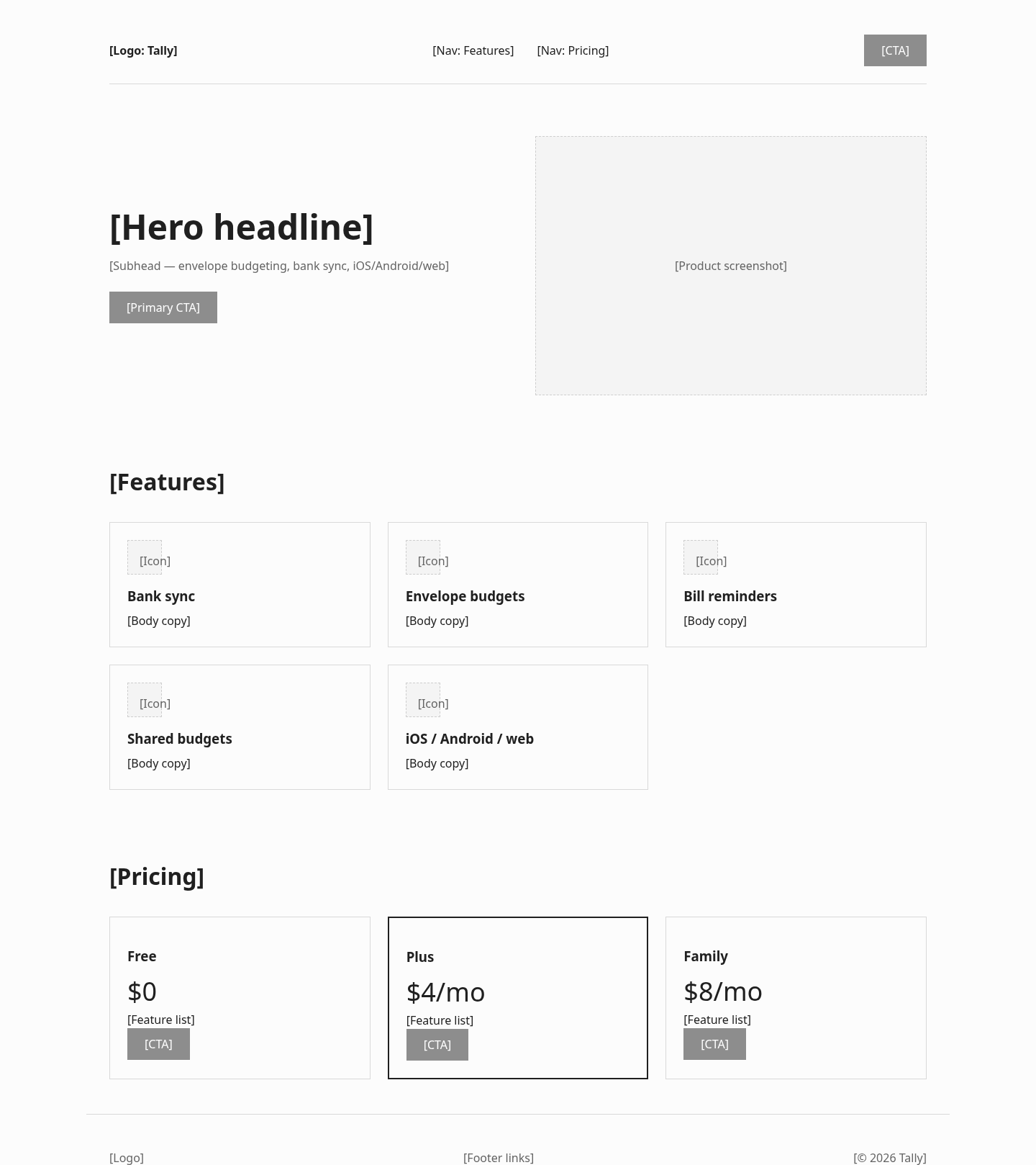 After: Tally landing page with design-for-ai