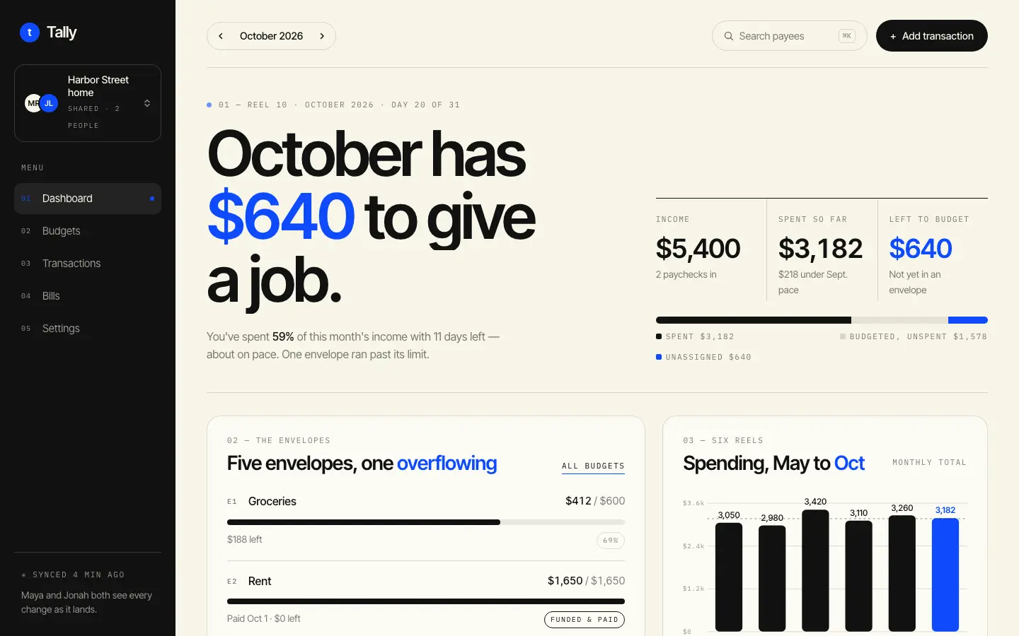 After: Tally dashboard, made with Cinematic Motion (Design Taste by Mustafa)