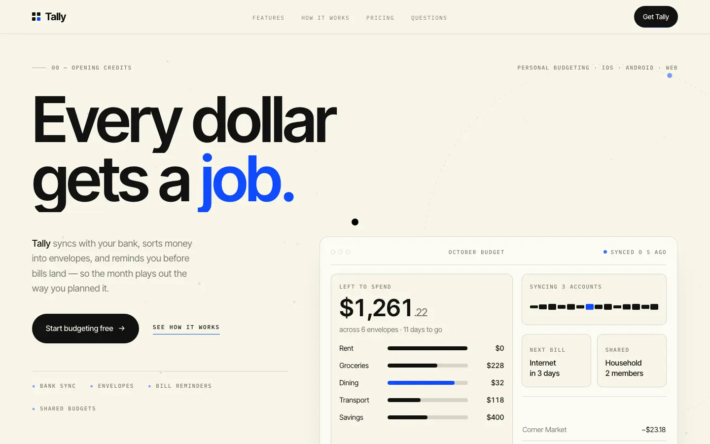 After: Tally landing page, made with Cinematic Motion (Design Taste by Mustafa)