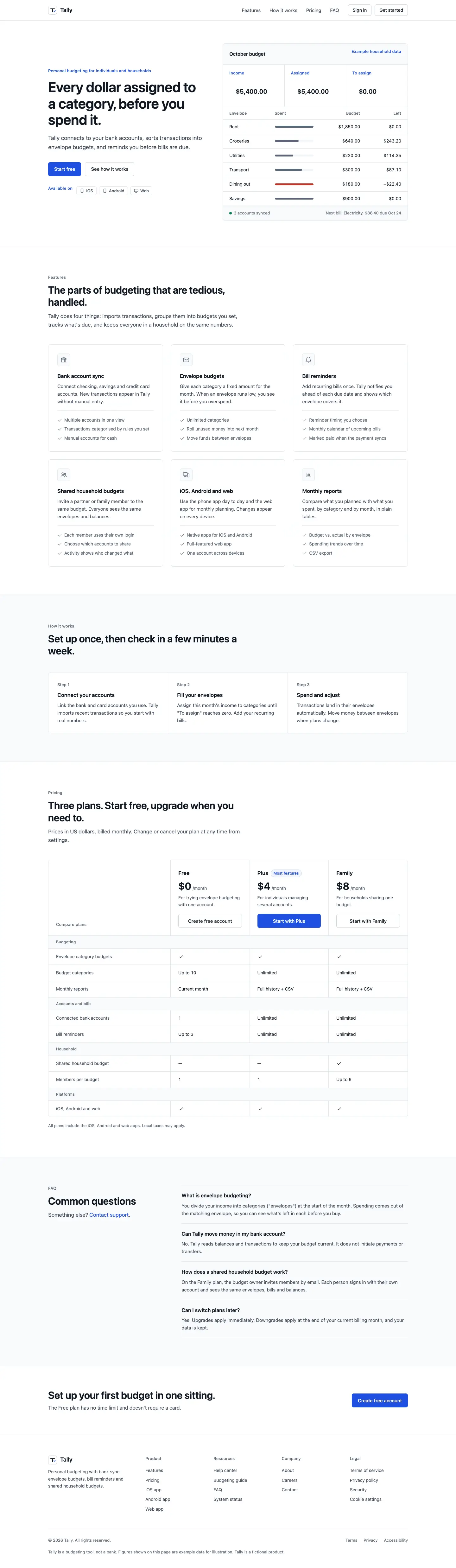 After: Tally landing page, made with Corporate Trust (Design Taste by Mustafa)
