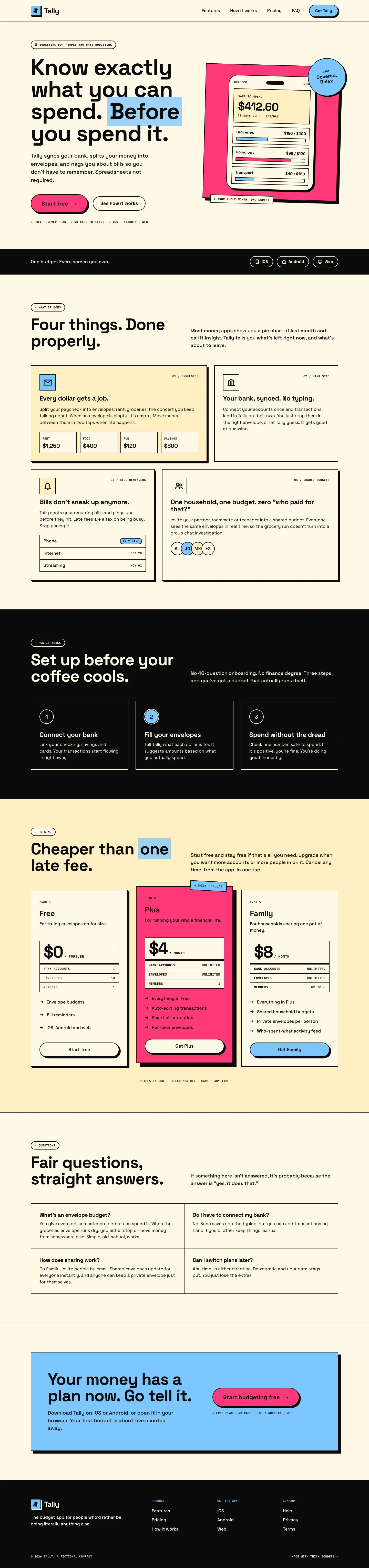 After: Tally landing page, made with Neo-Brutalism (Design Taste by Mustafa)