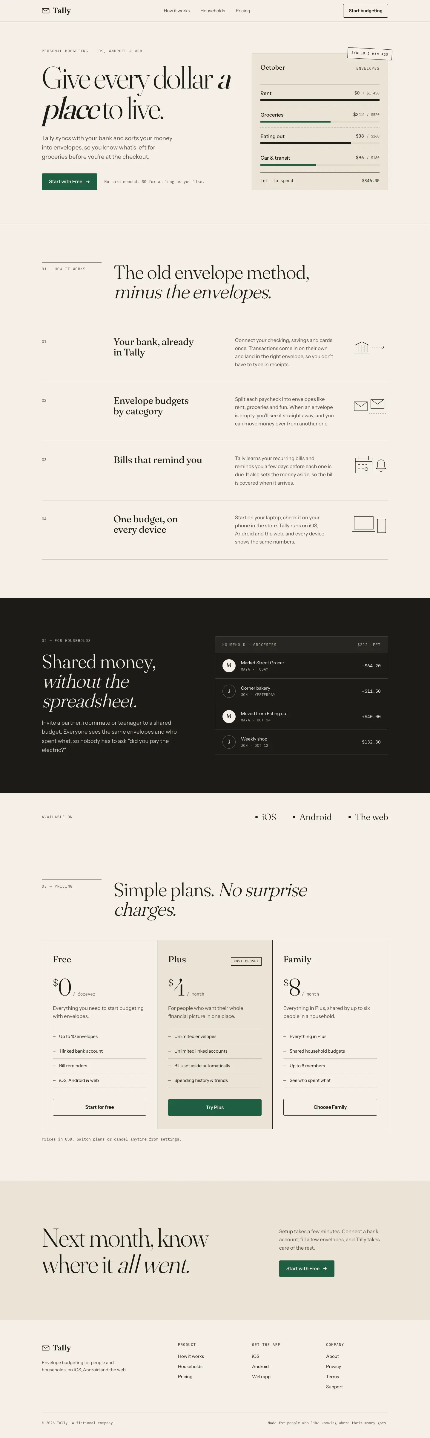 After: Tally landing page, made with Design Taste (Mustafa)