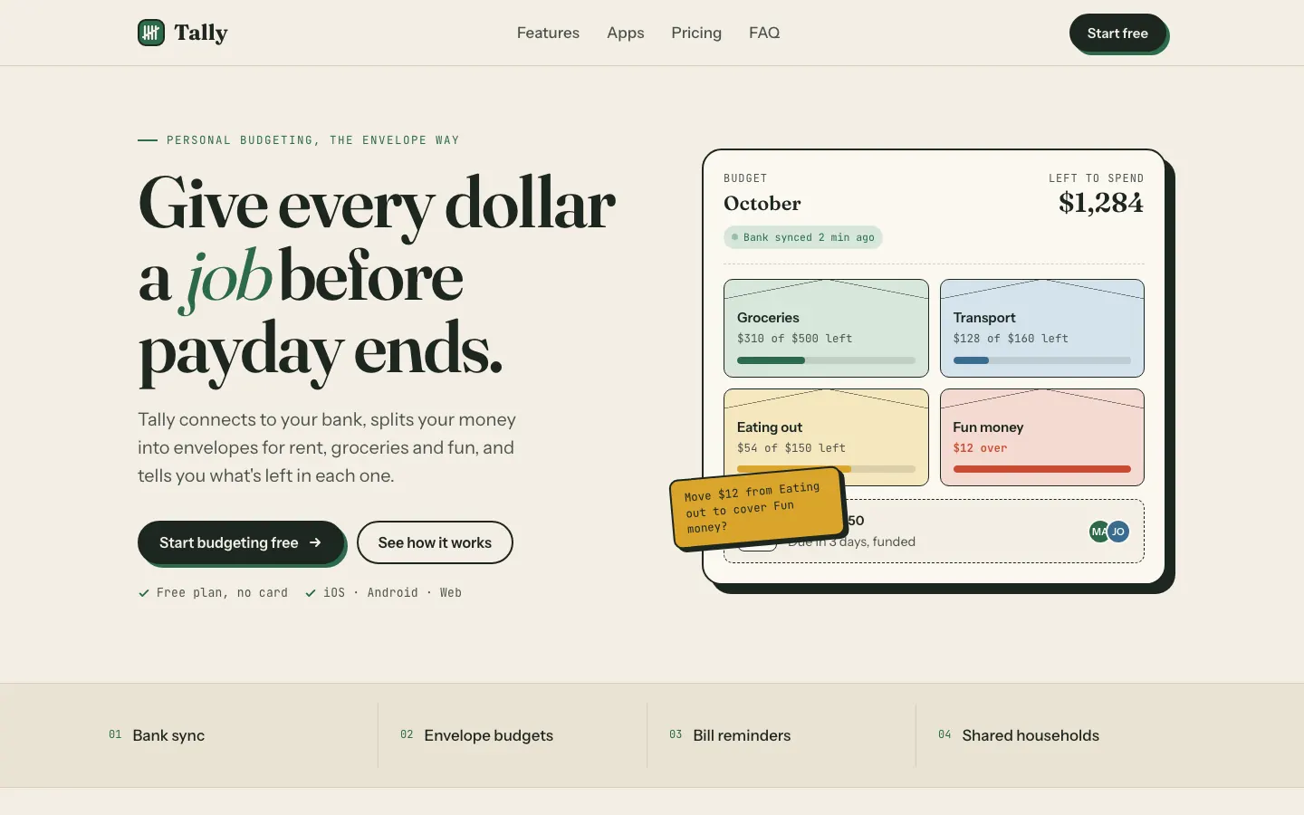 After: Tally landing page, made with ECC Frontend Design Direction