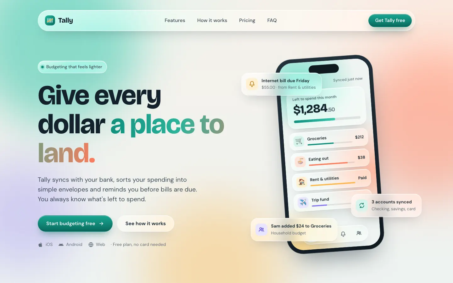 After: Tally landing page, made with Liquid Glass Design (ECC)