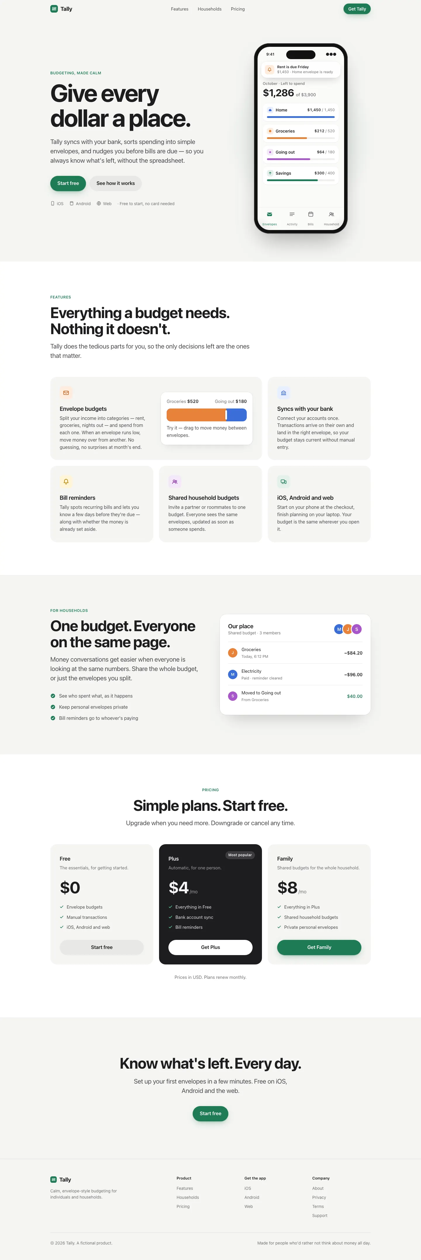After: Tally landing page, made with Apple Design (Emil Kowalski)
