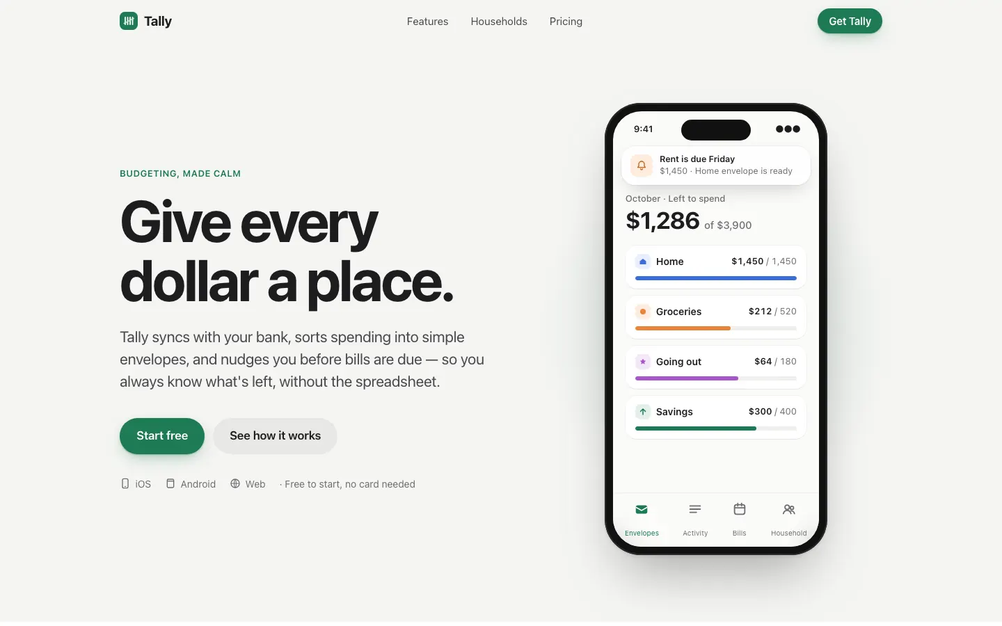 After: Tally landing page, made with Apple Design (Emil Kowalski)