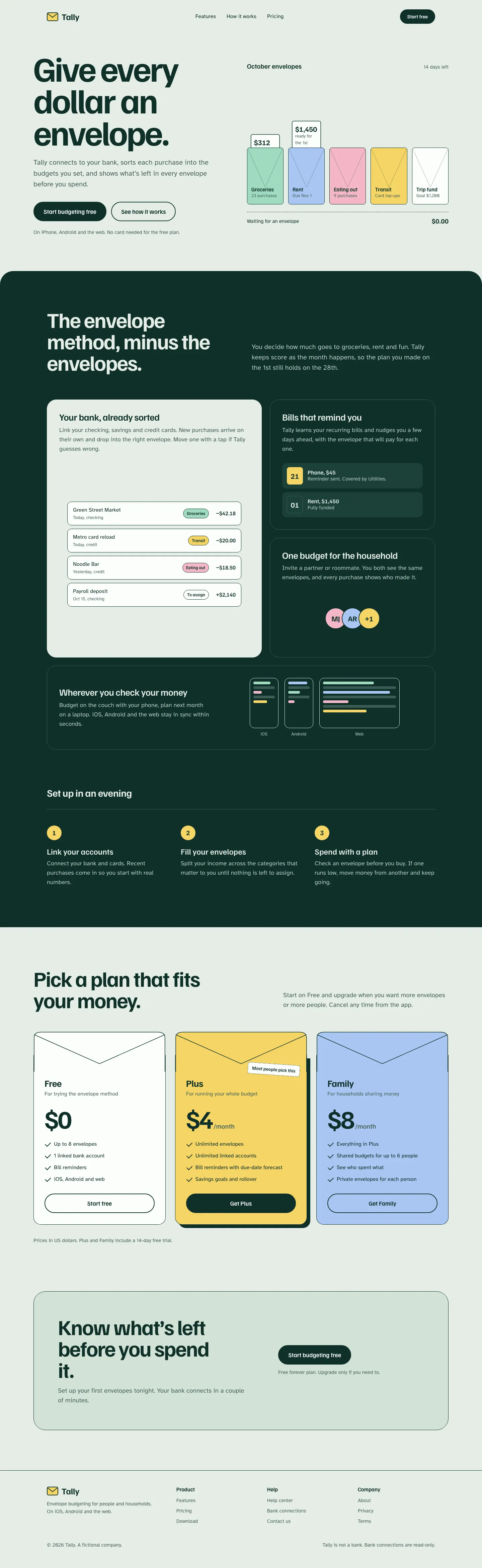 After: Tally landing page, made with Frontend Design (Anthropic)