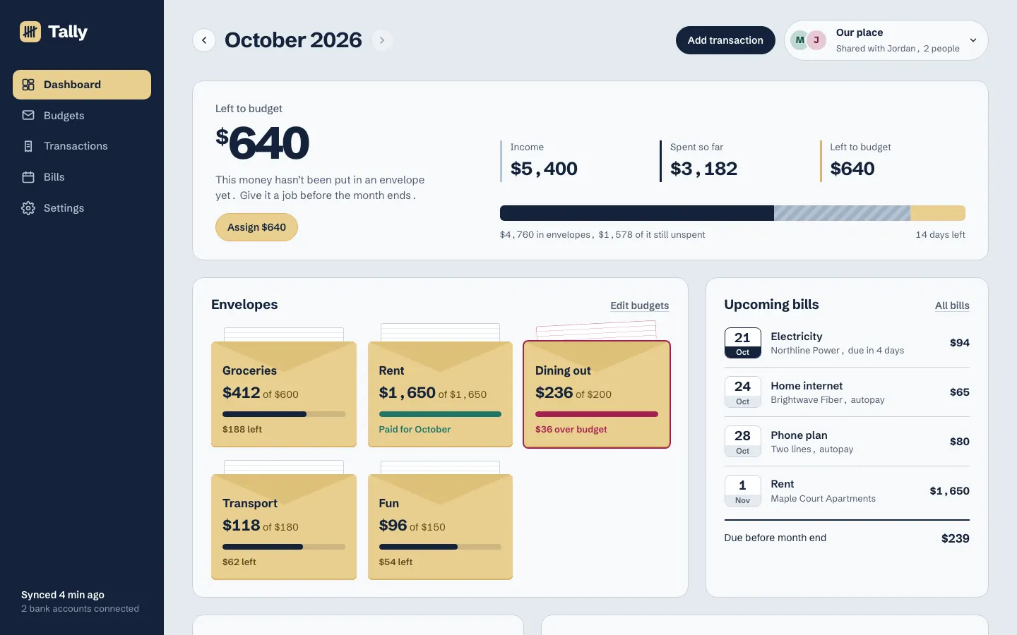 After: Tally dashboard, made with frontend-design (Anthropic)