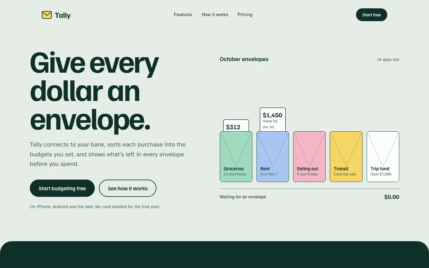 After: Tally landing page, made with frontend-design (Anthropic)