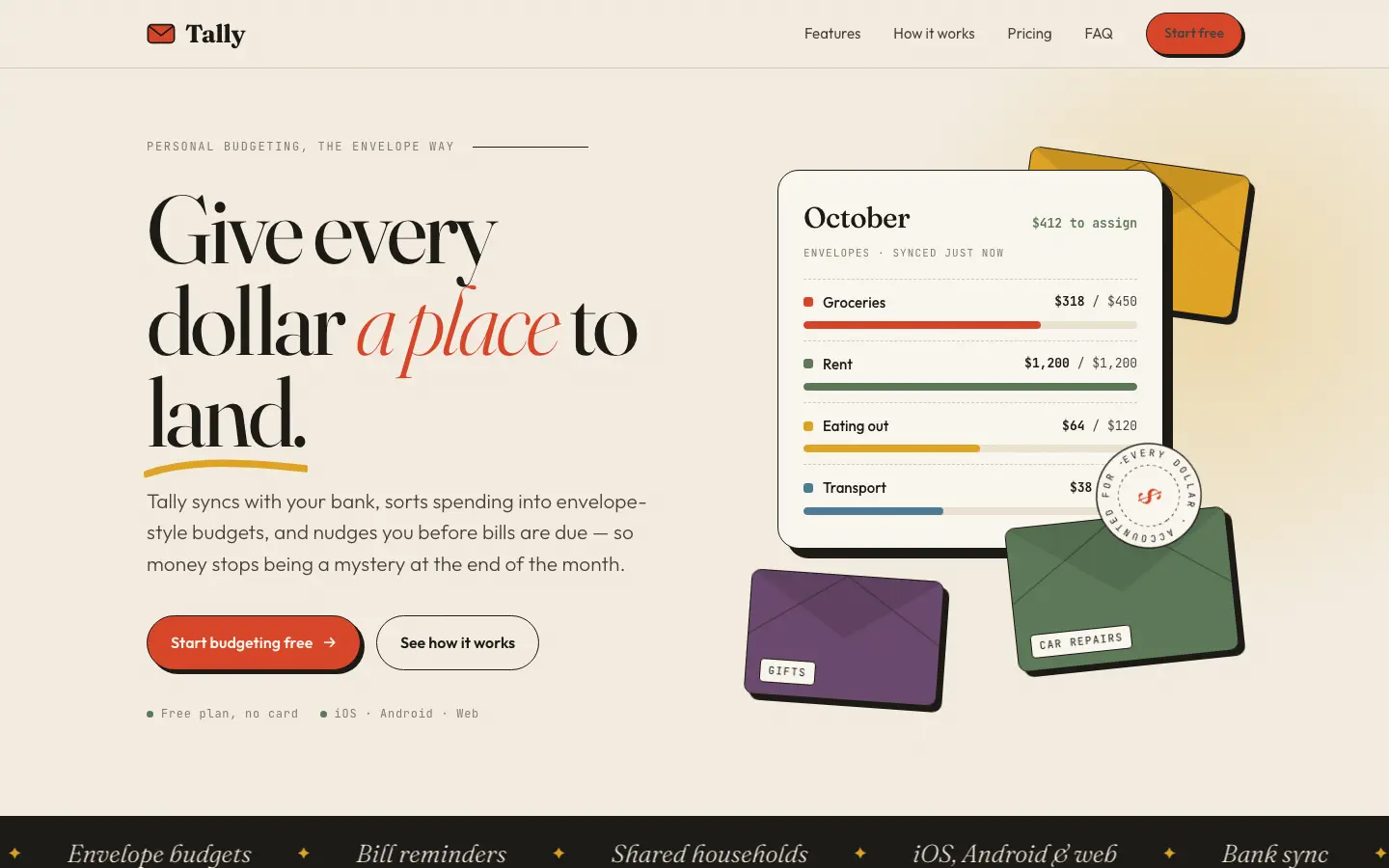 After: Tally landing page, made with Frontend Design (mager)