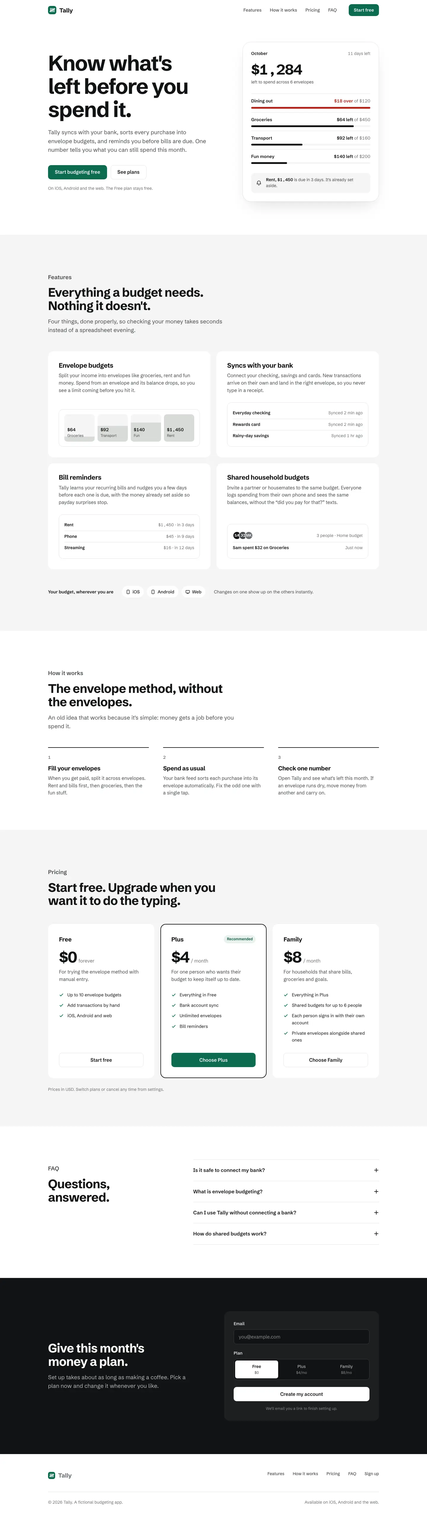 After: Tally landing page, made with Interface Craft