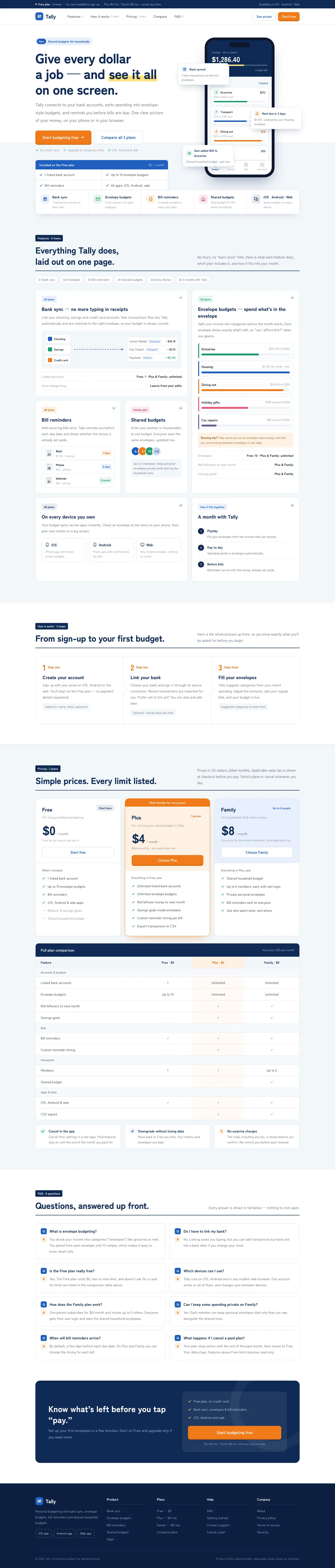 After: Tally landing page, made with Japanese Web Design