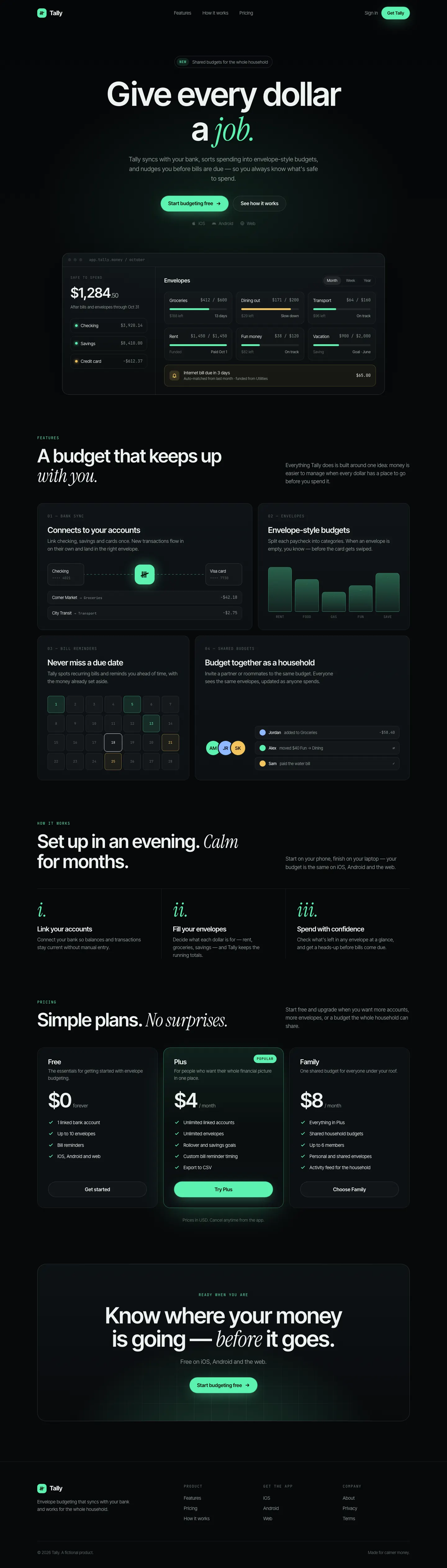 After: Tally landing page, made with Background Grid WebGL (Meng To)