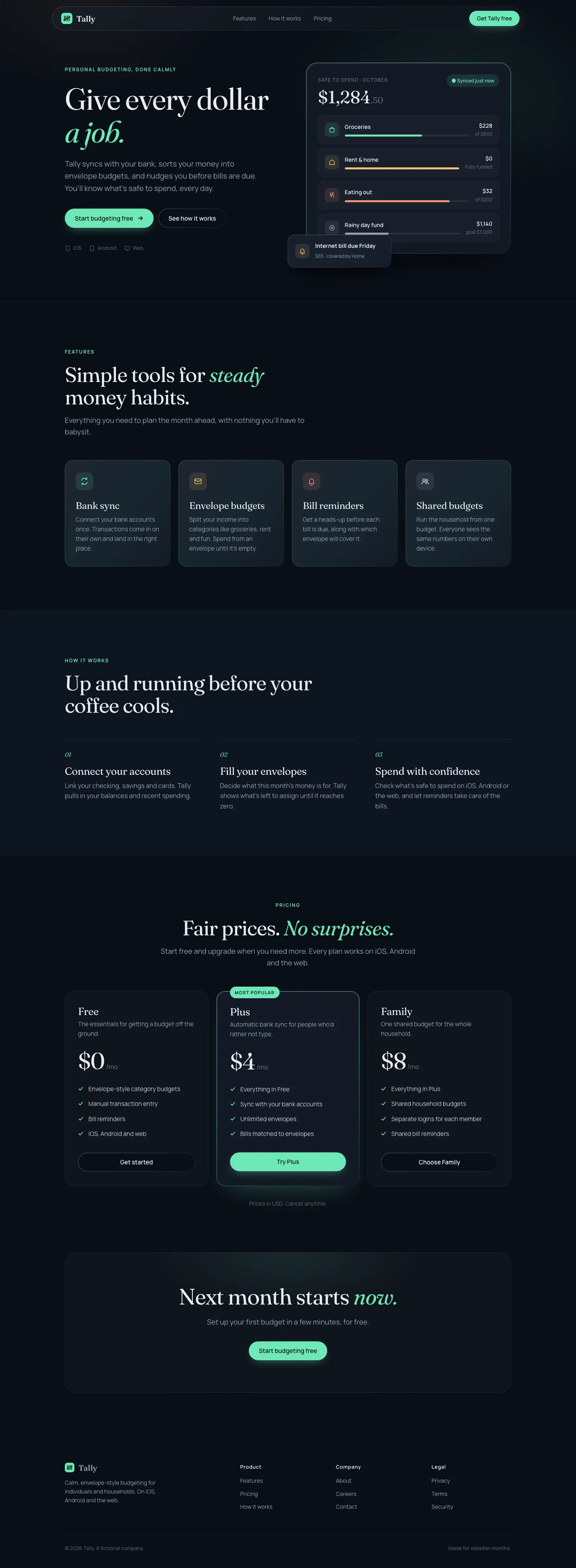After: Tally landing page, made with CSS Border Gradient (Meng To)